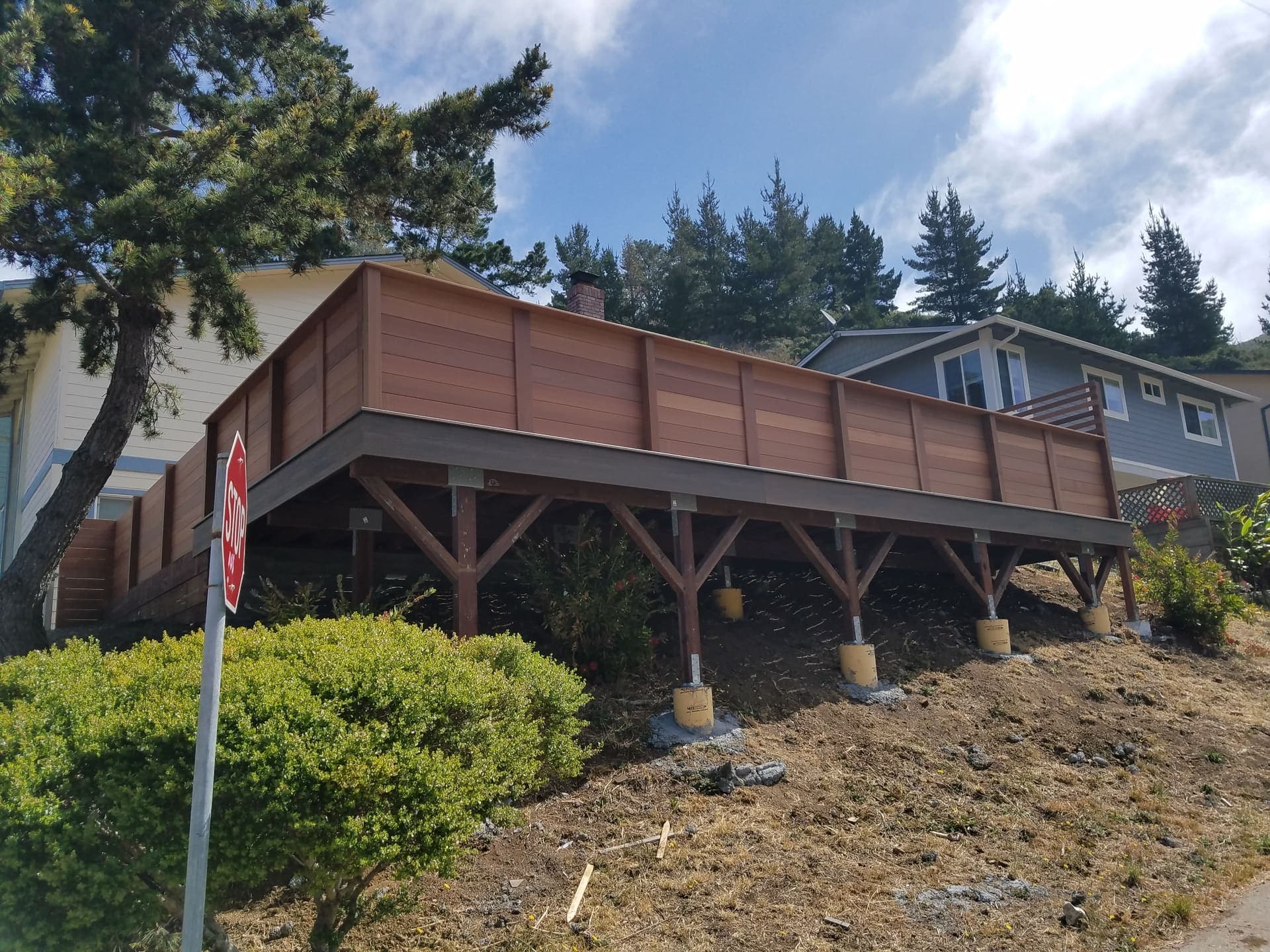 Hillside Deck on Posts