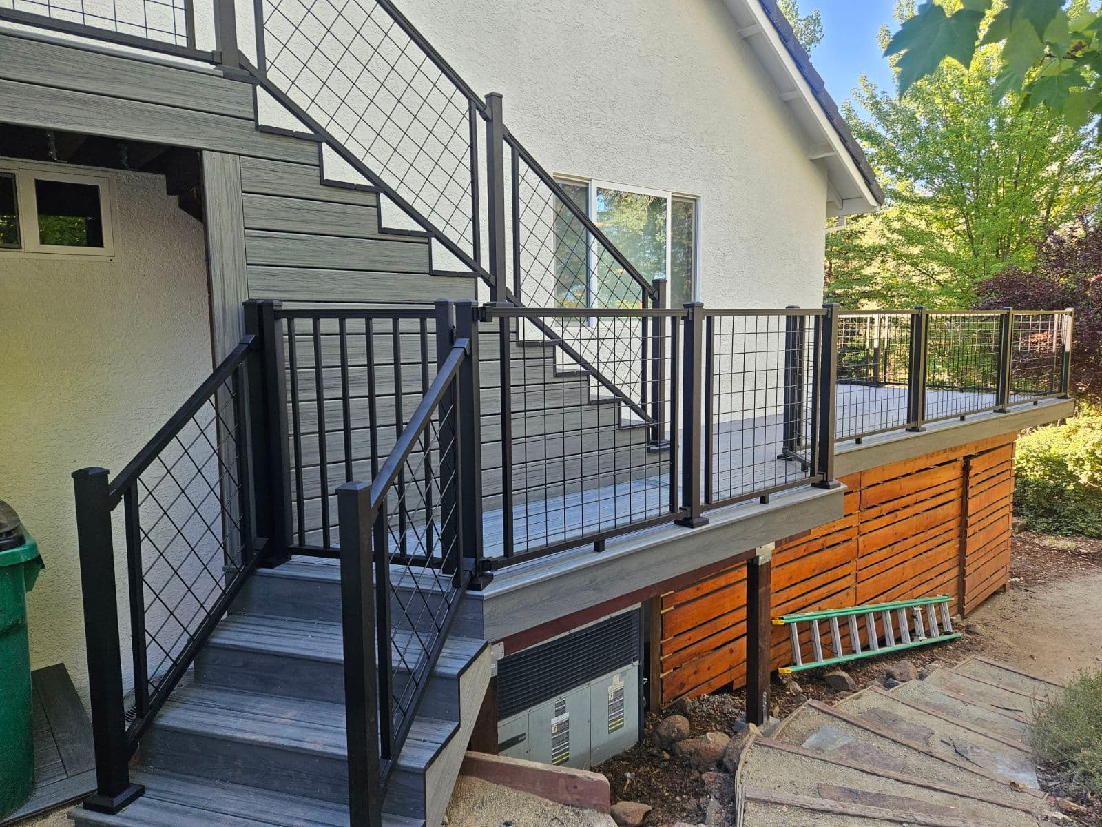 Deck Stairs & Metal Railing